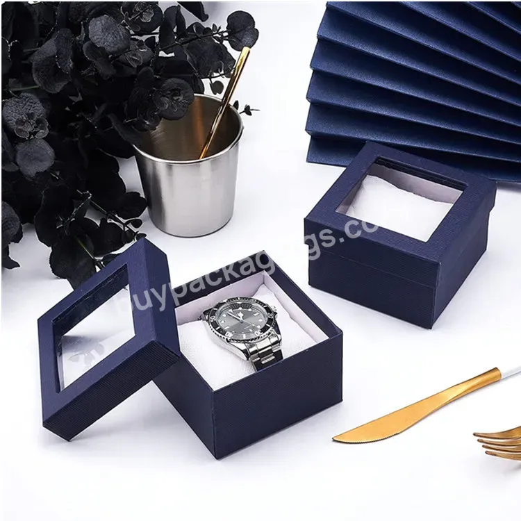 Custom Fashionable New Design Rigid Cardboard Watch Packaging Display And Storage Paper Box With Window - Buy New Design Paper Watch Boxes Packaging Gift Wrap Box,Oem Customized Cheap Men's And Women's Couple Luxury Square Paper Cardboard Watch Packa