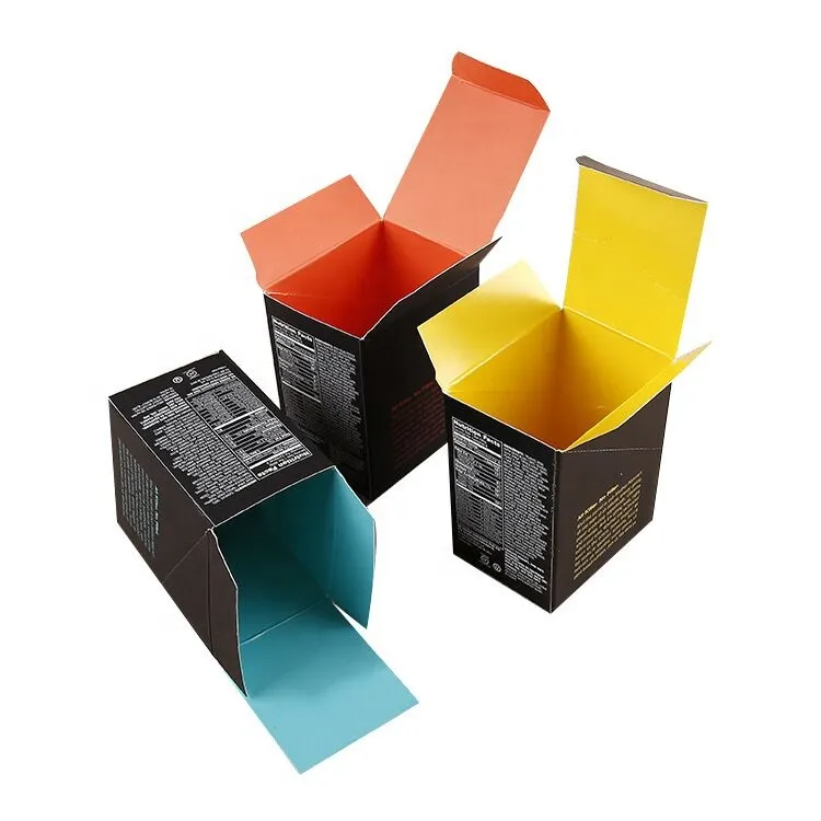 Custom Fluorescent Color Inside Printed Gloss Shiny Black Paper Box