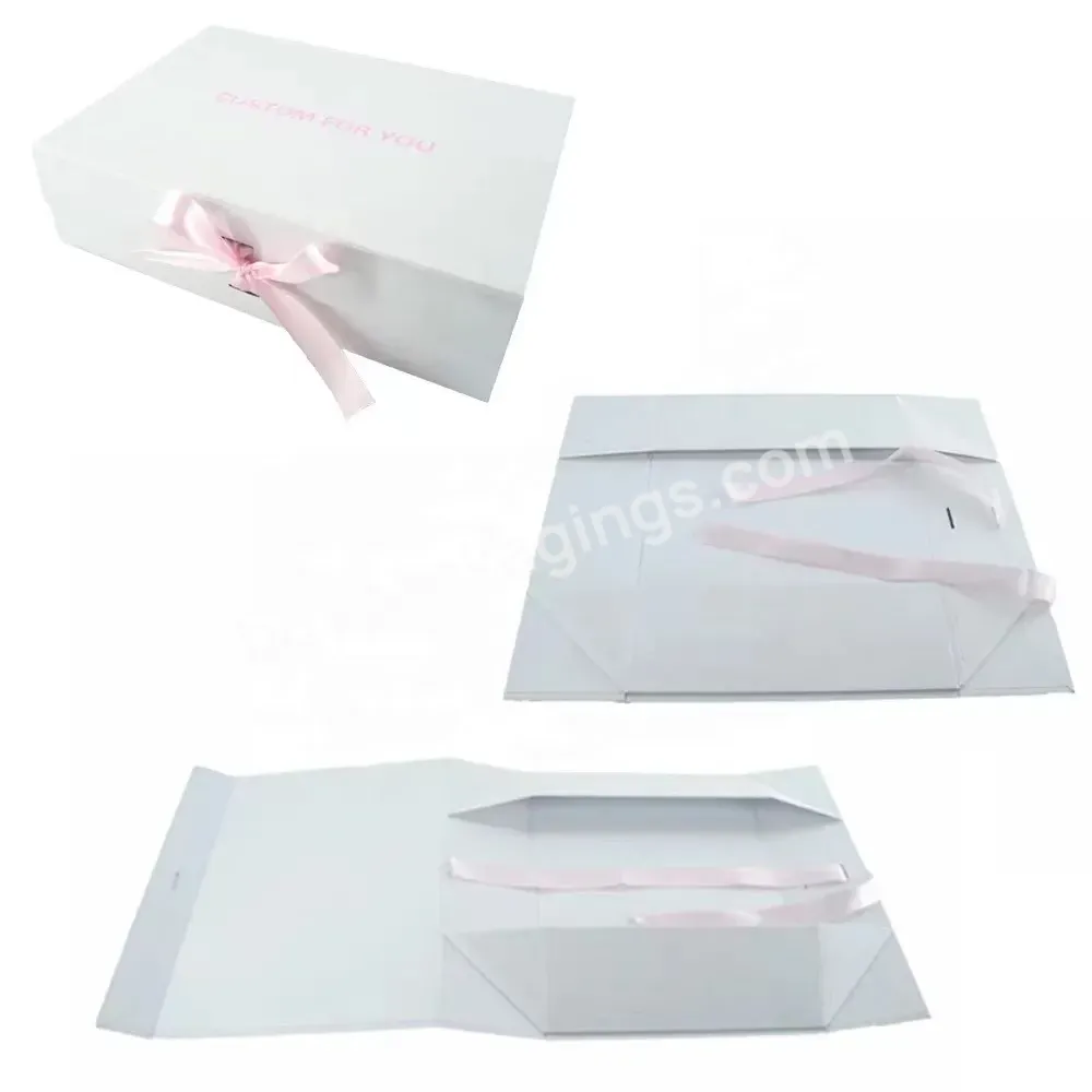 Custom Folding Paper Flat Pack Box Luxury Magnetic Gift Box With Magnet Closure Gift Paper Box - Buy Paper Box,Wedding Sketchgroup Ivory Gift Box With Changeable Ribbon And Magnetic Closure For Luxury Packaging Foldable Sturdy Storage Box,Customized