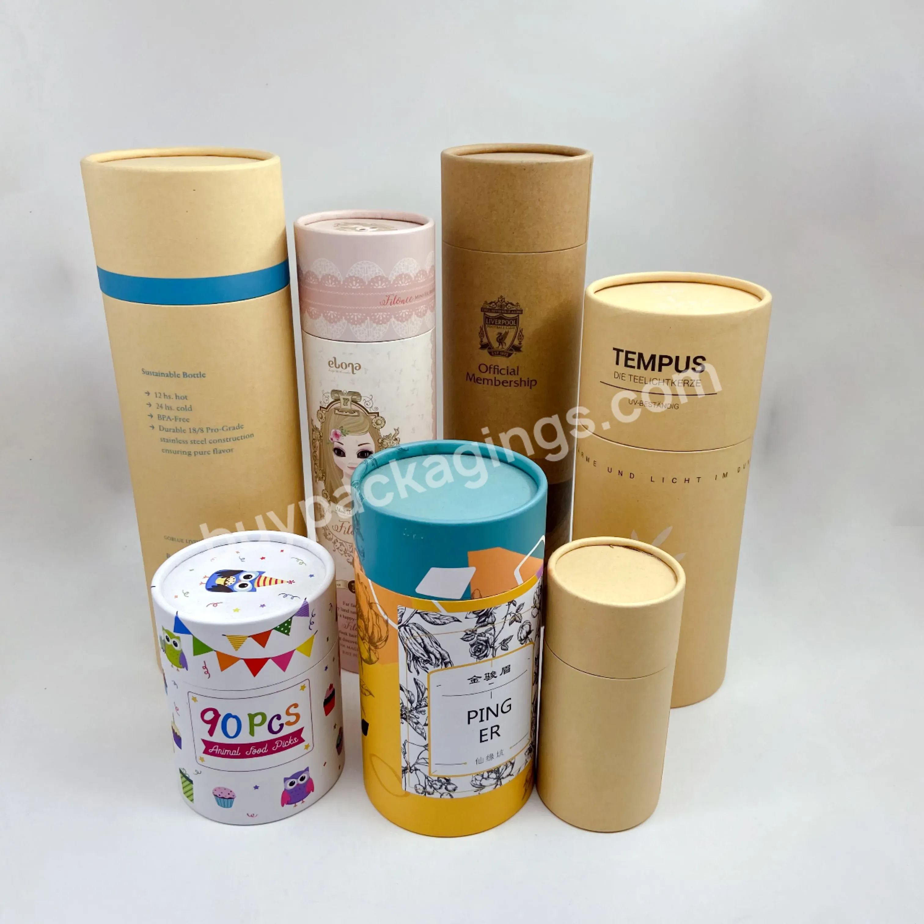 Custom Food Grade Biodegradable Round Cylinder Kraft Cardboard Paper Tube Packaging Cans - Buy Paper Tube Packaging Cans,Food Grade Paper Tube,Round Cylinder Kraft Cardboard Paper Tube.