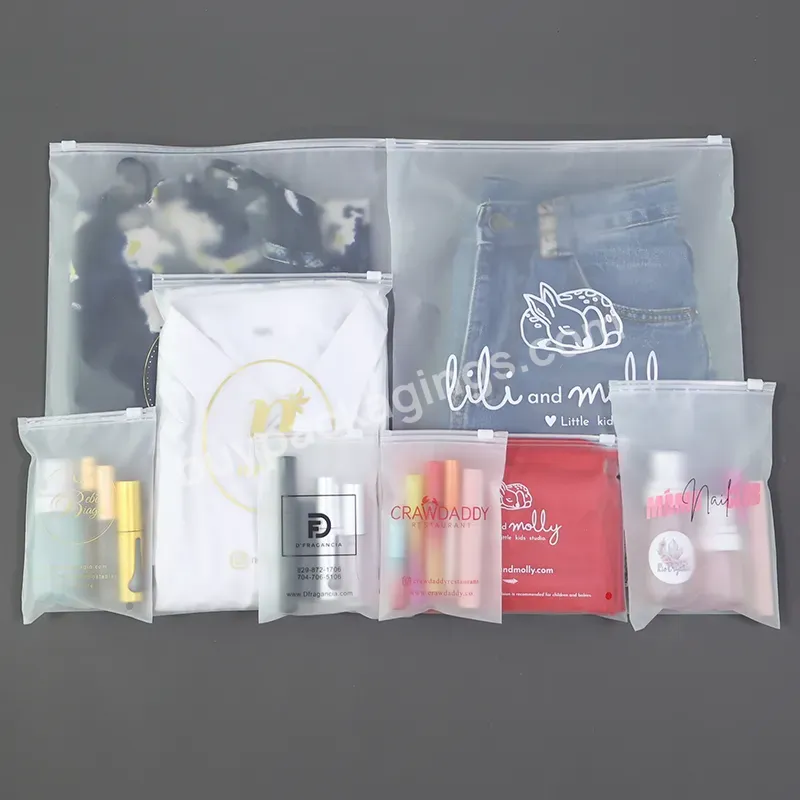 Custom Frosted Biodegradable T Shirt Swimwear Zip Lock Zipper Bags With Logo - Buy Frosted Zip Lock Bag,Packaging Bag,Plastic Bag.