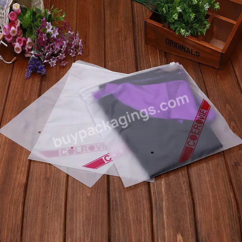 Custom Frosted Clear Plastic Bags Resealable Polypropylene Poly Packaging Bags With Zipper For Clothes Shoes - Buy Custom Plastic Bags For Packaging,Frosted Poly Bag With Zipper,Frosted Plastic Bags.