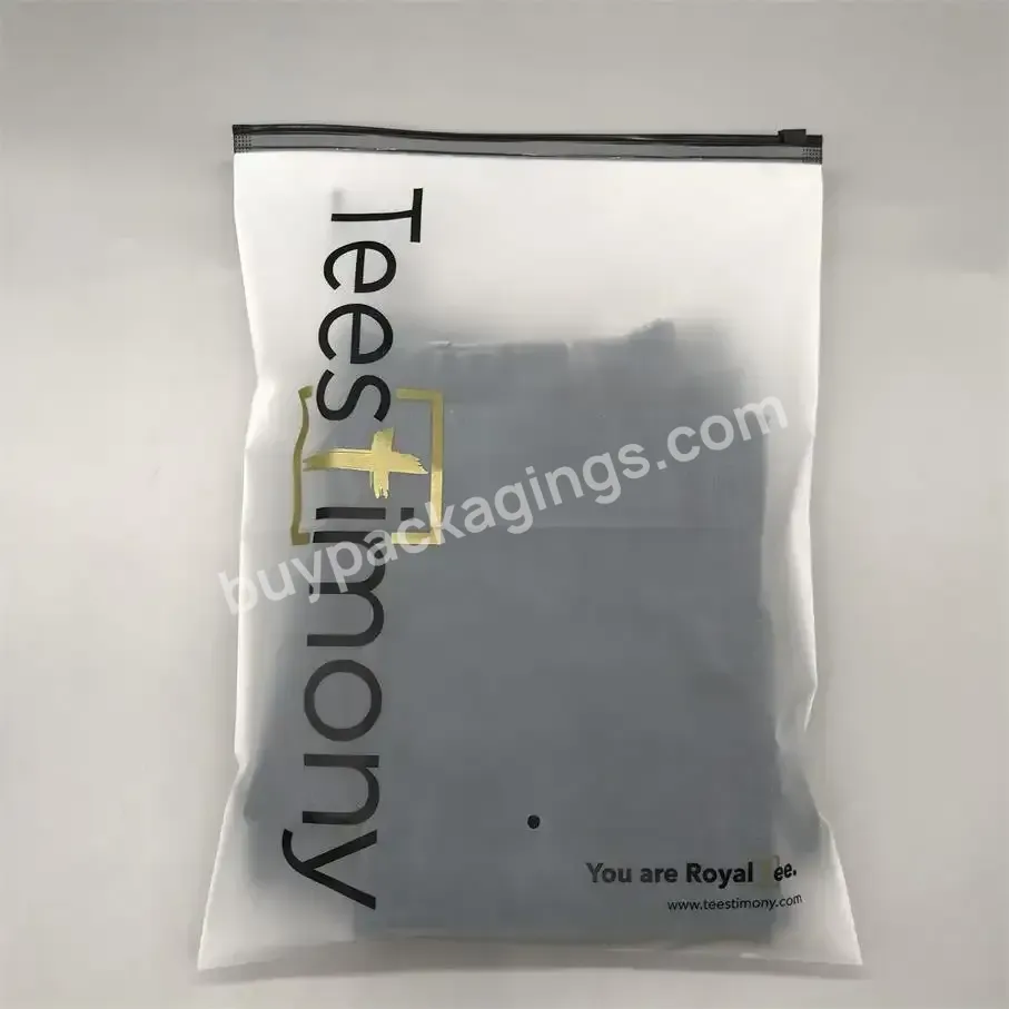 Custom Frosted Plastic Clothes T Shirt Swimwear Packaging Zipper Bag