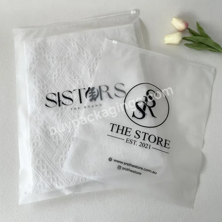 Custom Frosted Plastic Zipper Bag Apparel Zip Lock Pouch Ziplock Bags For Packaging With Logo - Buy Custom Plastic Bag,Bag Zip Lock Ziplock Bags For Packaging With Logo,Frosted Zipper Bag.