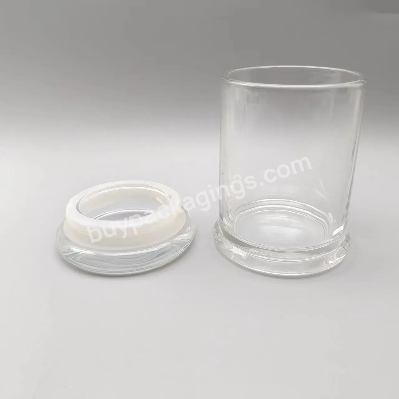 Custom Glass Candle Jar Silicone Seal Storage Tank Glass Jars With Lids For Candle Making 70ml 200ml