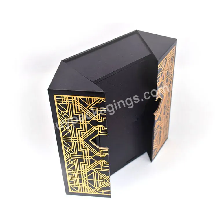 Custom Gold Foil Stamping Rigid Paper Cardboard Luxury Design Empty Perfume Bottles Two Doors Open Packaging Gift Box - Buy Perfume Box Packaging And Printing,Small Paper Gift Box Perfume,Empty Perfume Box.