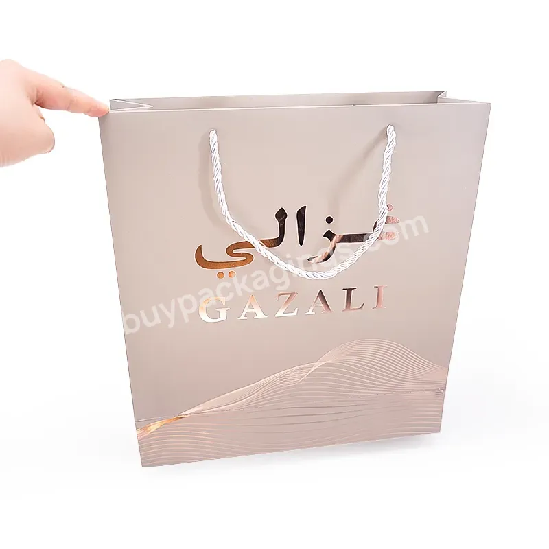 Custom Gold Printed Luxury White Brown Pink Cardboard Paper Shopping Gift Packaging Bag With Handle Your Own Logo Manufacturer - Buy Custom Printed Your Own Logo Cardboard Packaging White Brown Kraft Gift Craft Shopping Paper Bag With Handles,Custom