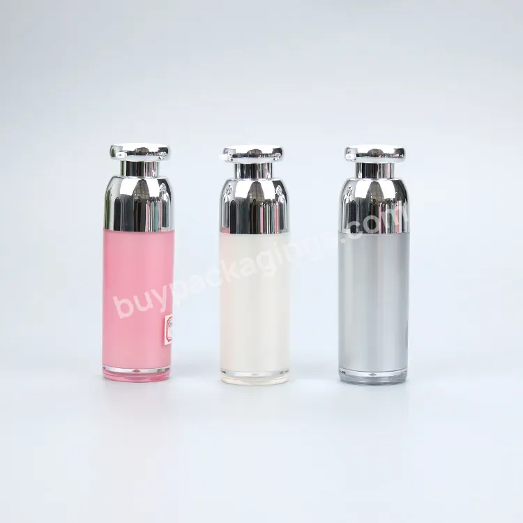 Custom Gold Silver Clear Luxury Airless Pump Transparent Bottles For Skincare Lotion Packaging 15ml 30ml 50ml 100ml - Buy Luxury Airless Bottles Plastic.