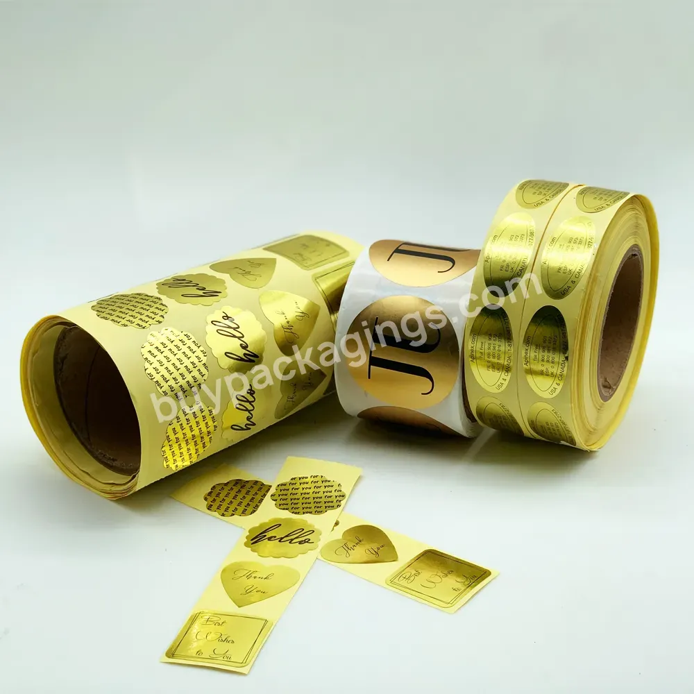 Custom Gold Sticker Oval Label Printing Custom Sticker Customer Sticker Circle