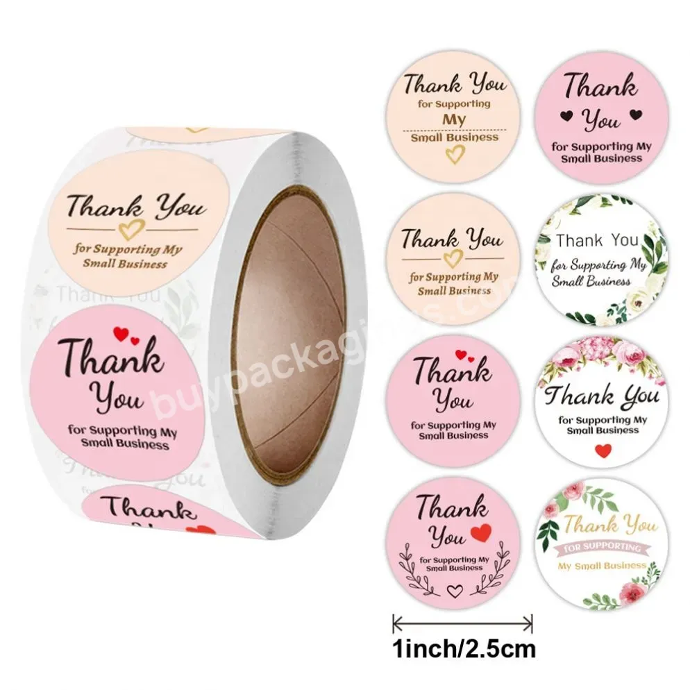 Custom Gracias Pegatinas Round Thank You For Supporting My Small Business Stickers - Buy Thank You Stickers Black,Custom Thank You Stickers,Thank You For Supporting My Small Business Stickers.