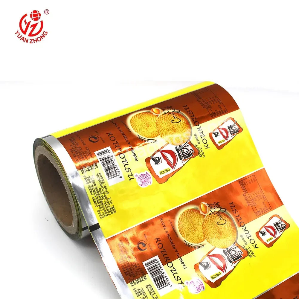 Custom Gravure Printing Aluminium Plastic Bag Food Packaging Film Roll Heat Seal Biscuit Snack Sachet Packaging Film - Buy Metallized Fillm,Packaging Meterial,Plastic Film.