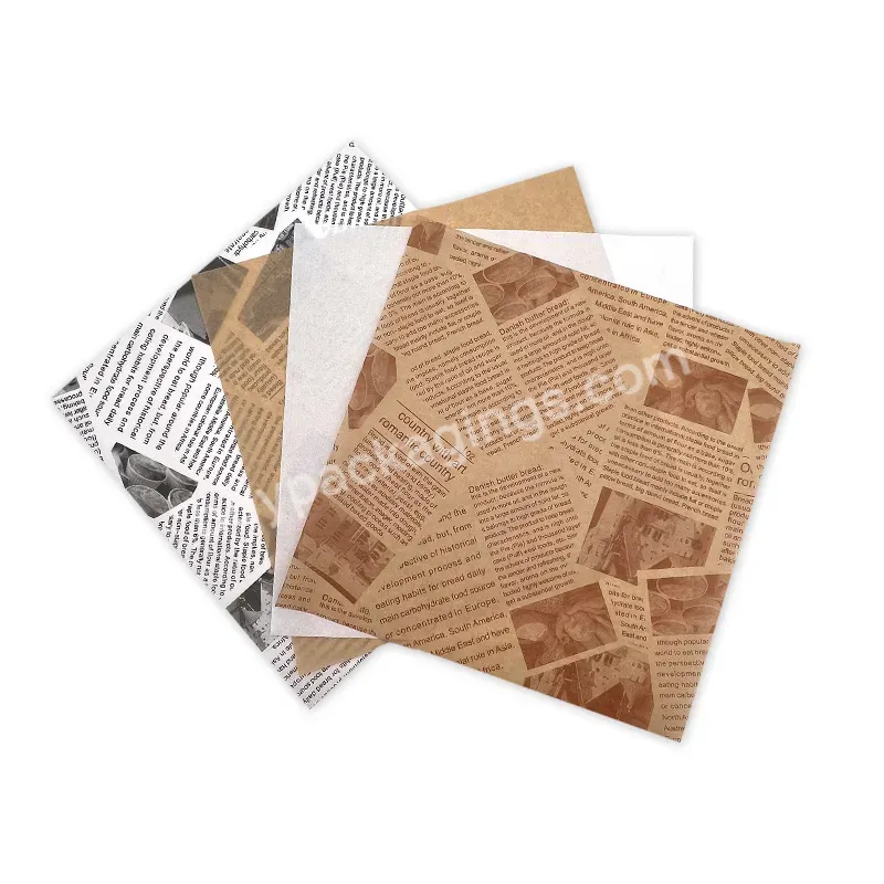 Custom Grease Proof Food Paper Waxed Bread Burger Paper Food Wrapping Paper - Buy Confectionery Twisting Wax Paper,Sudoku Printed Toilet Paper,Occ Grade Waste Paper.