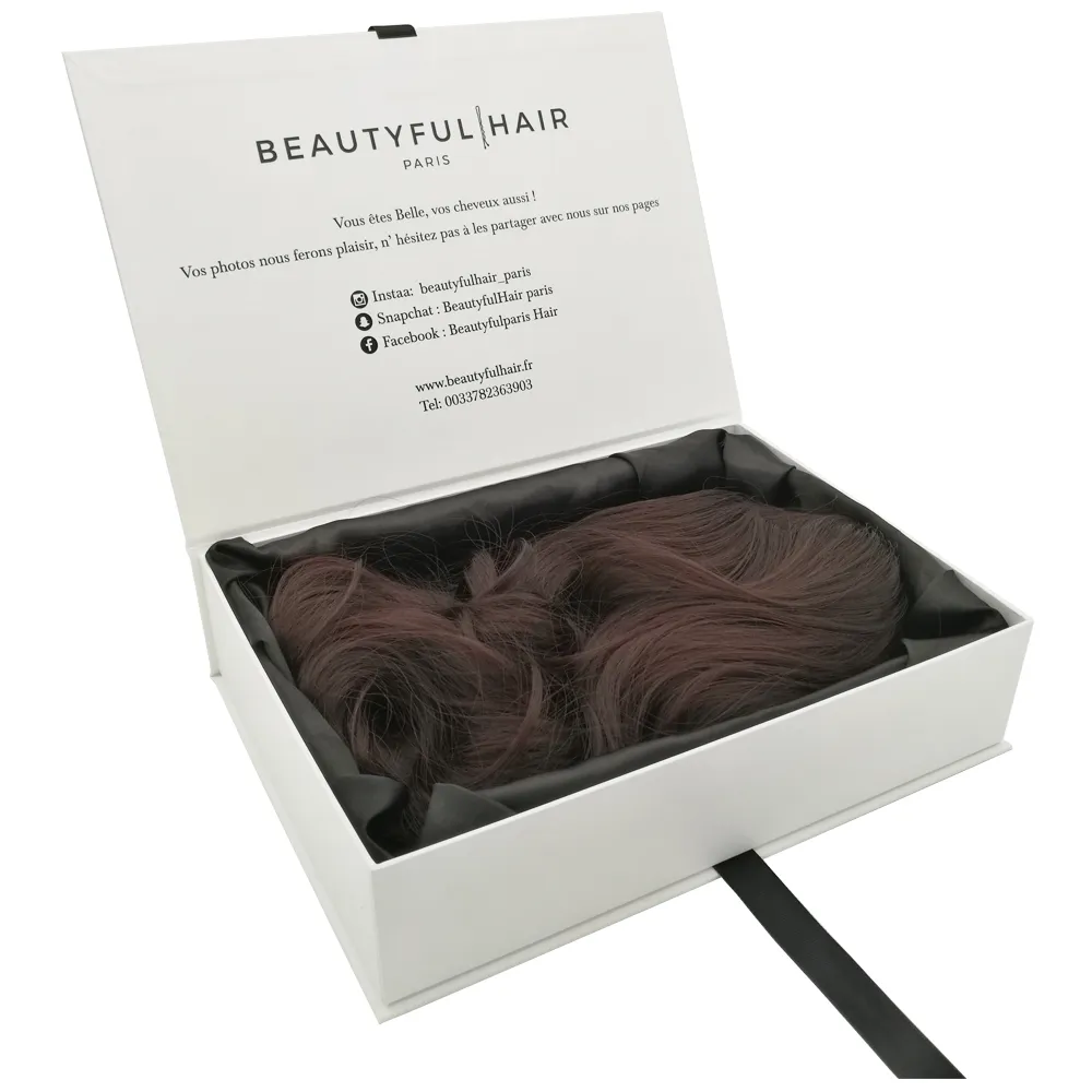 Custom hair extension boxes weave packaging custom logo wig hair box packaging