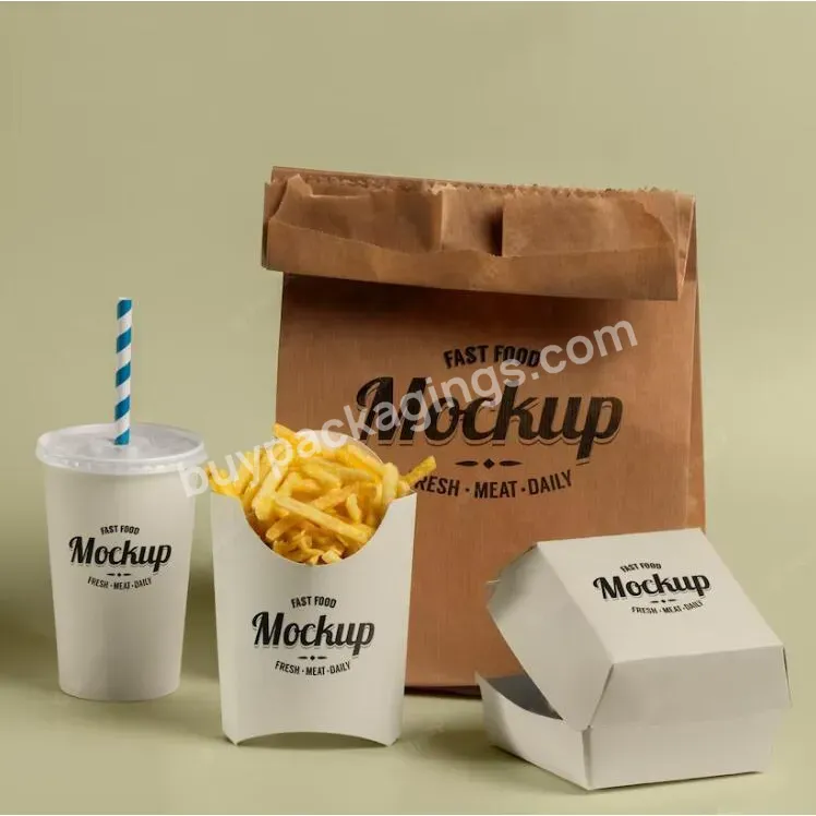 Custom Hamburger Burger French Fries Fried Chicken Bucket Family Paper Boxes To Go Takeaway Fast Food Packaging Container - Buy Chicken Box,Burger Box,Fried Chicken Bucket Family.