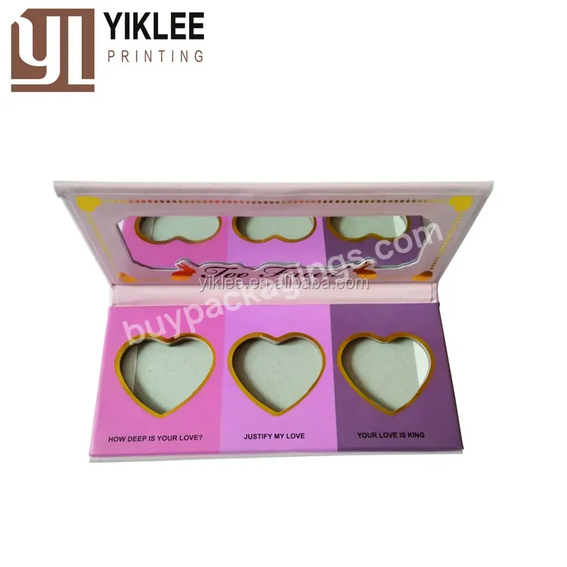 Custom Heart Shape Hole Makeup Palettes,Factory Made Cardboard Paper Packaging For Cosmetic Eyeshadow