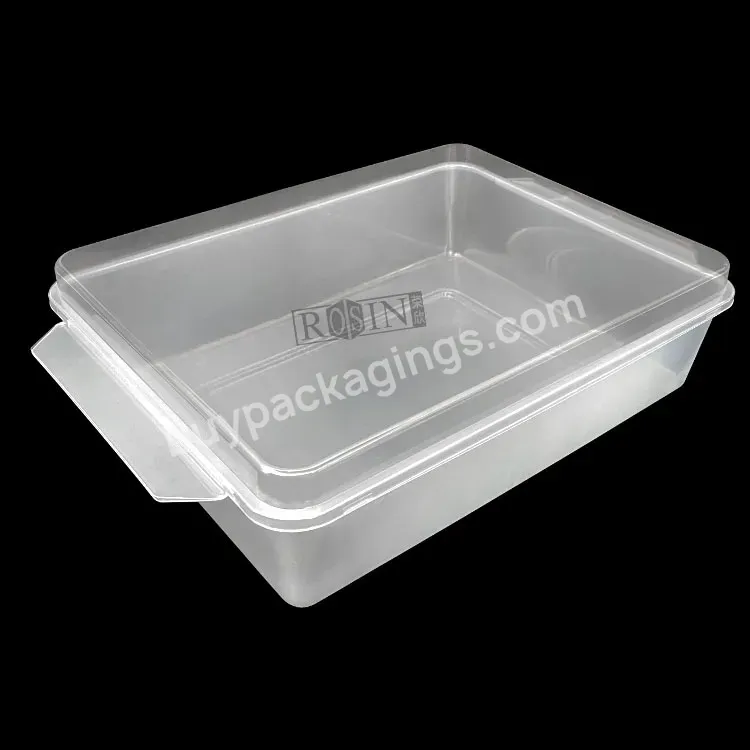 Custom Heavy Plastic Rectangle Cake Container With Pet Clear Lid For Cake Clamshell Packaging Box Bakery - Buy Cake Packaging Box Bakery,Plastic Rectangle Cake Container,Cake Container With Pet Clear Lid.