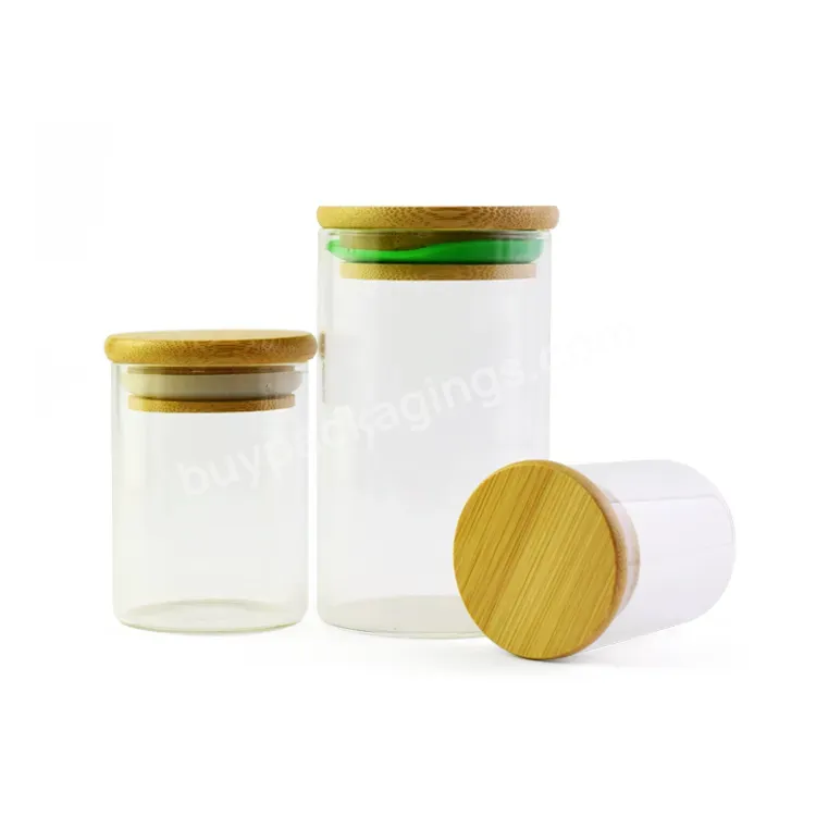 Custom High Borosilicate Straight Sided Air Tight Glass Storage Container Jar With Wooden Lid - Buy Bamboo Jar Bamboo Container Bamboo Glass Jar Glass Jar With Bamboo Lid Bamboo Spice Jars Bamboo Package,Spice Jars With Bamboo Lid Glass Jars With Bam