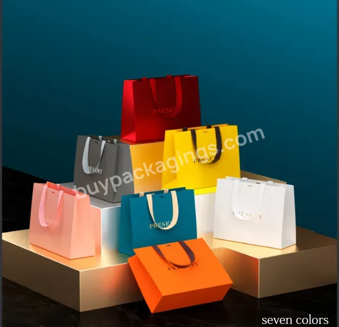 Custom High Quality Gold Foil Brand Logo Luxury Gift Shopping Paper Bag With Hot Stamping - Buy Eyelash Reusable Tote Large Boutique Luxury Shopping Bag With Bow For Cosmetics Logo Packing,Custom Tote Vintage Foldaway Clothing Colorful Cartoon Shoppi
