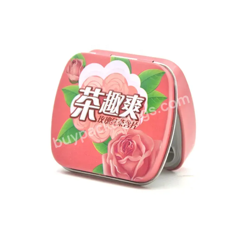 Custom Hinged Lid Pill Candy Mint Tin Box Packaging Sweet Tin Container