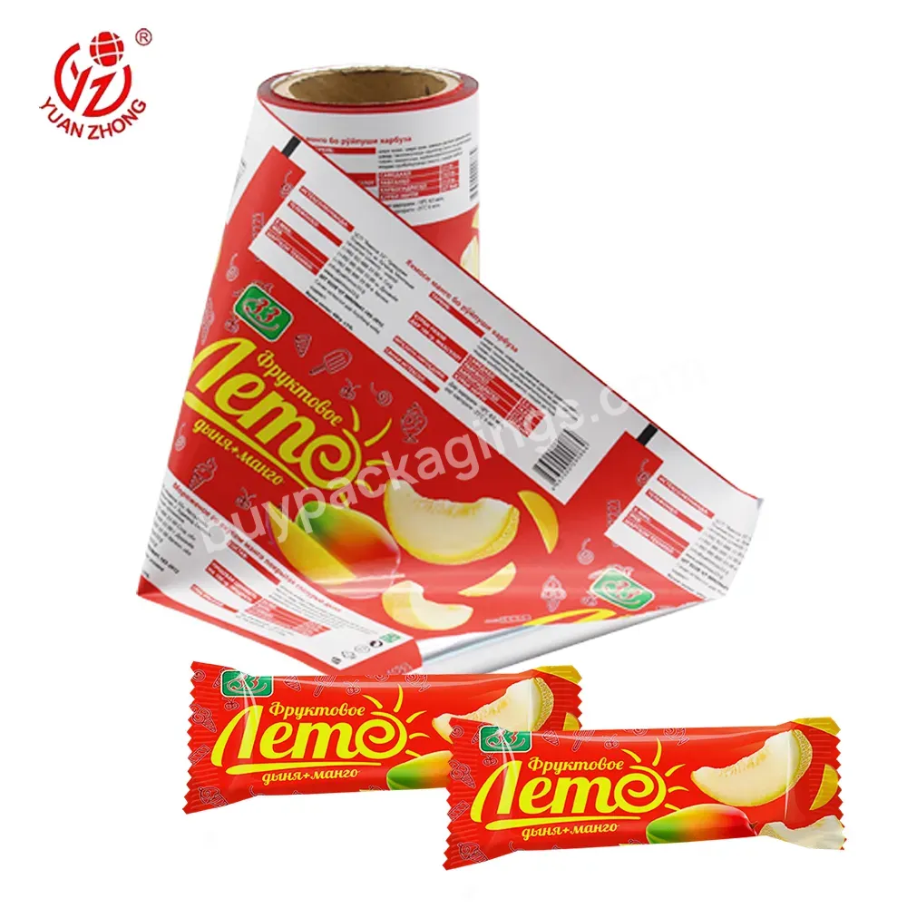 Custom Ice Cream Roll Film Packaging Plastic In Roll Stock For Food Packaging Ice Bar Ice Lolly Film