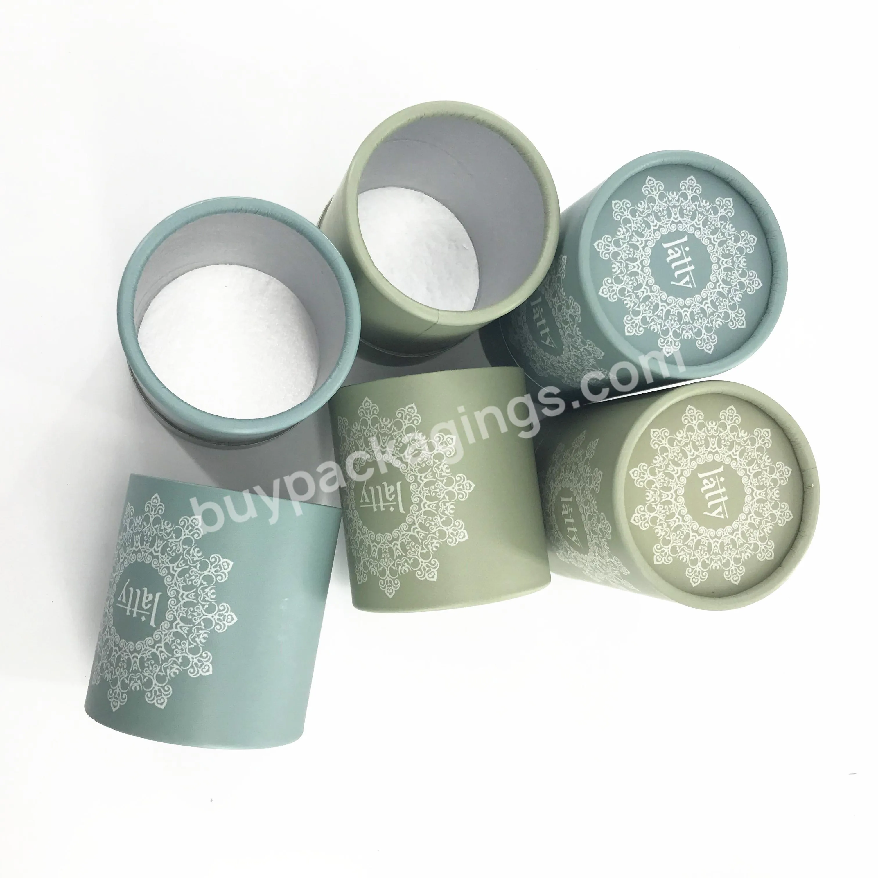 Custom Inner Aluminum Foil Tea Cardboard Cylinder Packaging Food Grade Paper Tube With Lid
