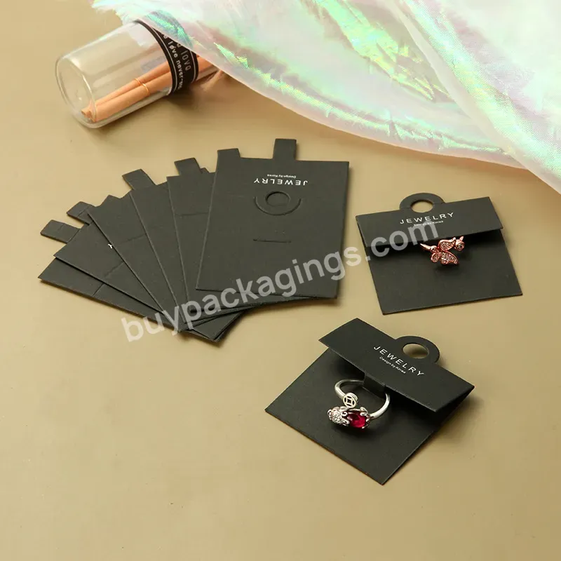 Custom Jewelry Ring Paper Hang Tag Ring Necklace Hang Card Custom Logo Hot Stamping Jewelry Paper Card