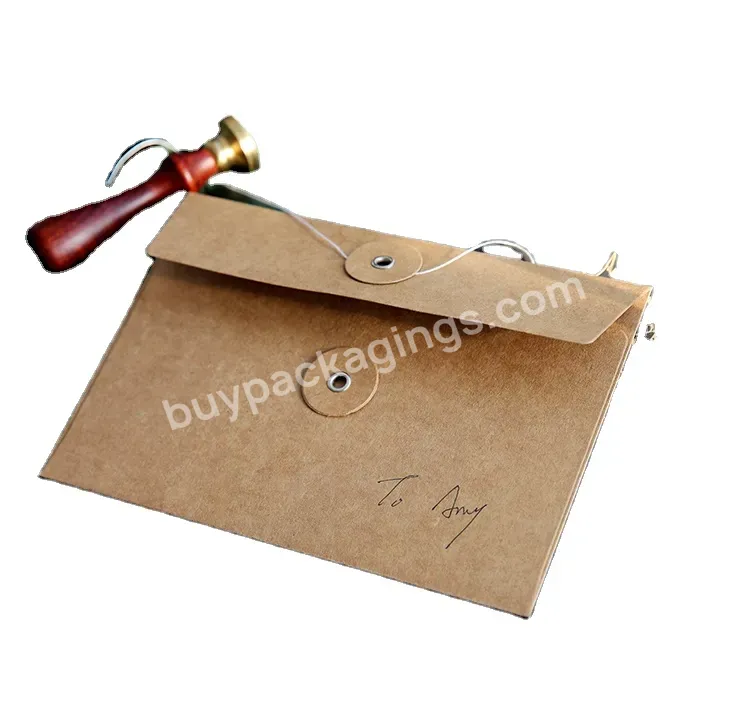 Custom Kraft Paper File Folder/bag Envelope With String Fastener For Clothing Document - Buy Brown Kraft Paper Envelope For Invitation,Kraft A4 Thick Kraft Envelope,Recycled Kraft Paper Mailer.