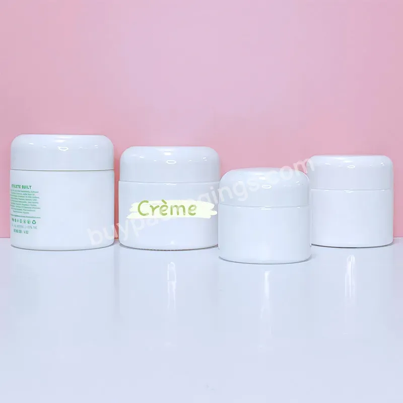Custom Label Cosmetic 50gram 2 Oz 60ml 2oz Opal White Cream Glass Jar With Bakelite Cap For Facial Mask
