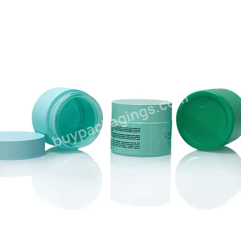 Custom Logo 2oz 60ml Dark Green Glass Jars Matte 10ml 20ml 50ml 100ml Cosmetic Cream Container For Cosmetics With Round Lid