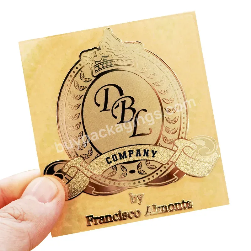 Custom Logo 3d Embossed Label Decals Metallic Stickers,Waterproof Luxury Gold Foil Transfer Metal Nickel Stickers