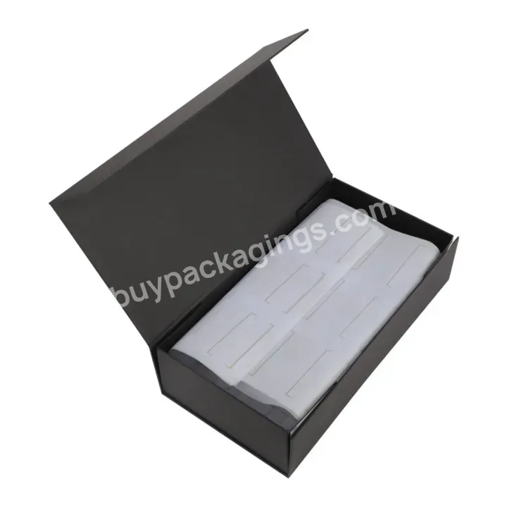 Custom Logo Black Flat Folding Magnetic Luxury Clothing Packing Gift Box For Clothing - Buy Black Magnetic Box,Gift Boxes For Clothes,Flat Folding Gift Box.