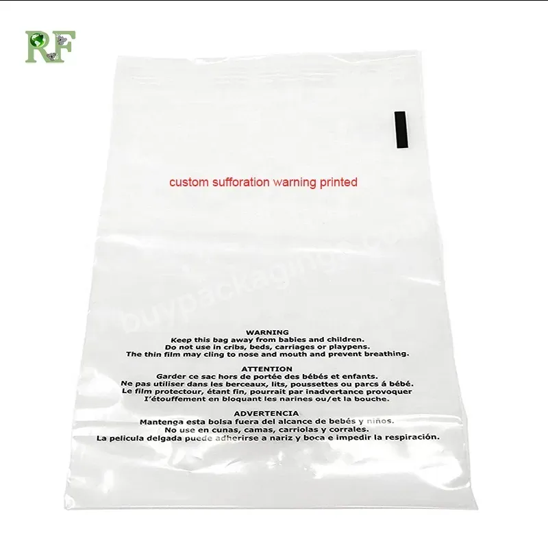 Custom Logo Cellophane Polybag Packaging Clear Plastic Opp Poly Bag Forclothing With Suffocation Warning - Buy Custom Printed,Poly Mailer Bag,Shipping Envelope.