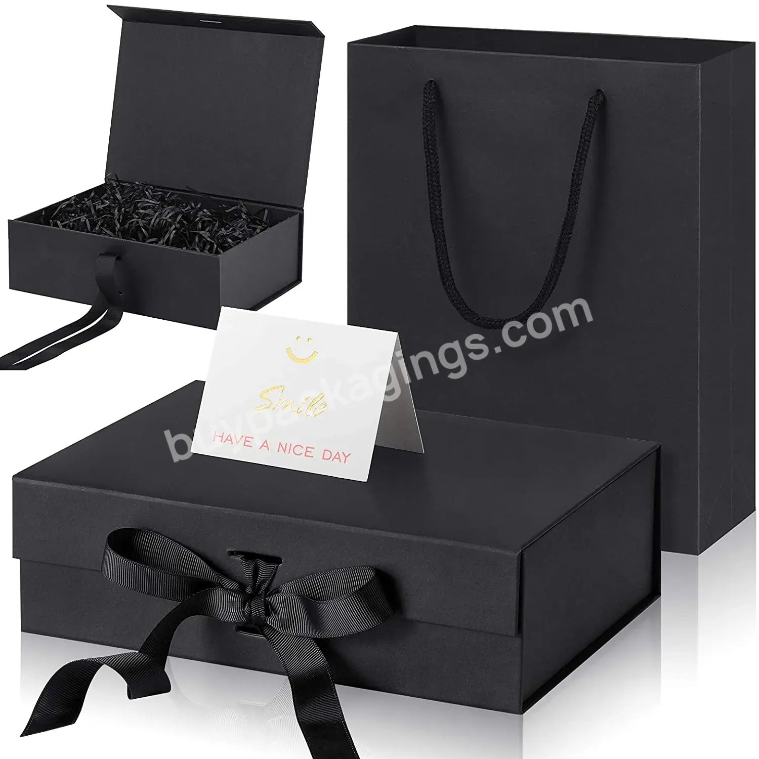 Custom Logo Christmas Paper Box Kraft Paper Bag Packaging Foldable Magnetic Lid Cosmetic Gift Box With Ribbon Closure - Buy Paper Gift Box,Small Gift Boxes,Candle Gift Box.