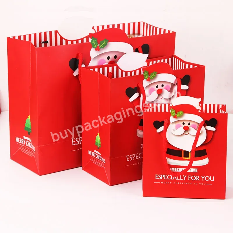 Custom Logo Christmas Paper Packaging Gift Craft Shopping Kraft Paper Bags With Handles - Buy Gift Craft Shopping Bag,Christmas Paper Packaging Gift Bag,Custom Logo Christmas Paper Bag.