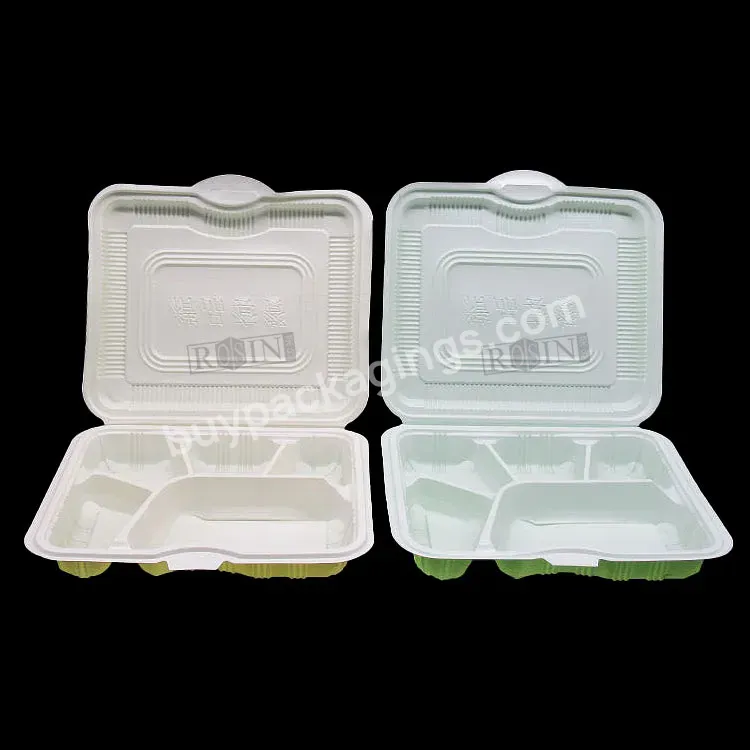 Custom Logo Clamshell 4 Food Container For Restaurant Plastic Container Fast Food Meal Prep Containers Biodegradable - Buy Fast Food Meal Prep Containers,Clamshell 4 Food Container For Restaurant,Custom Logo Food Container.