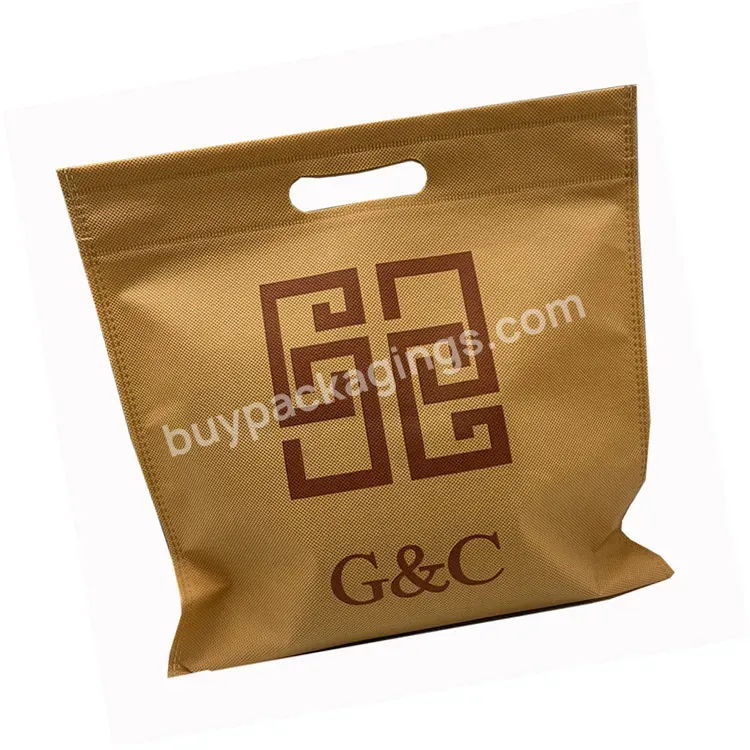 Custom Logo Color Advertising Publicize Die Cut Non-woven Bag Reusable Shopping Bag Supermarket Clothing Non-woven Fabric Bag