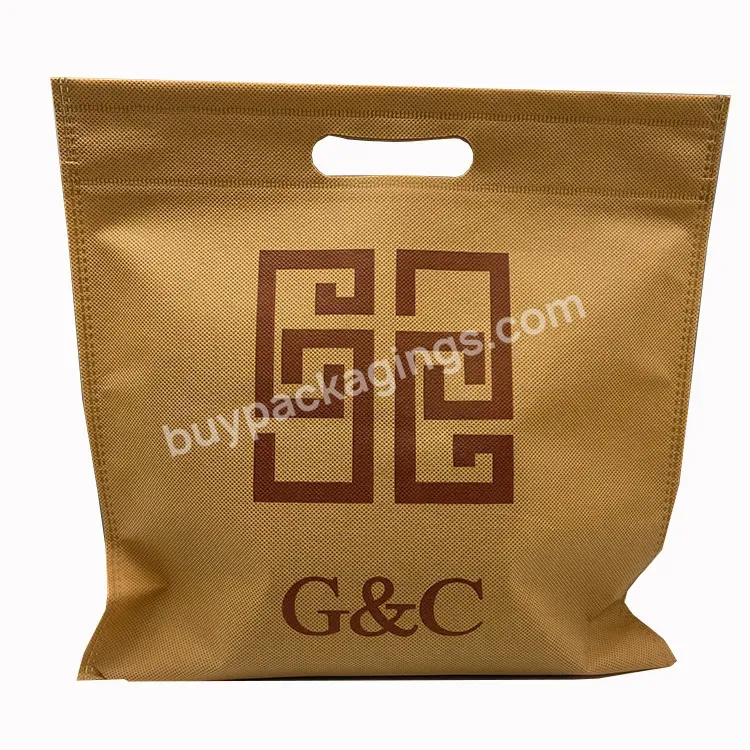 Custom Logo Color Advertising Publicize Die Cut Non-woven Bag Reusable Shopping Bag Supermarket Clothing Non-woven Fabric Bag