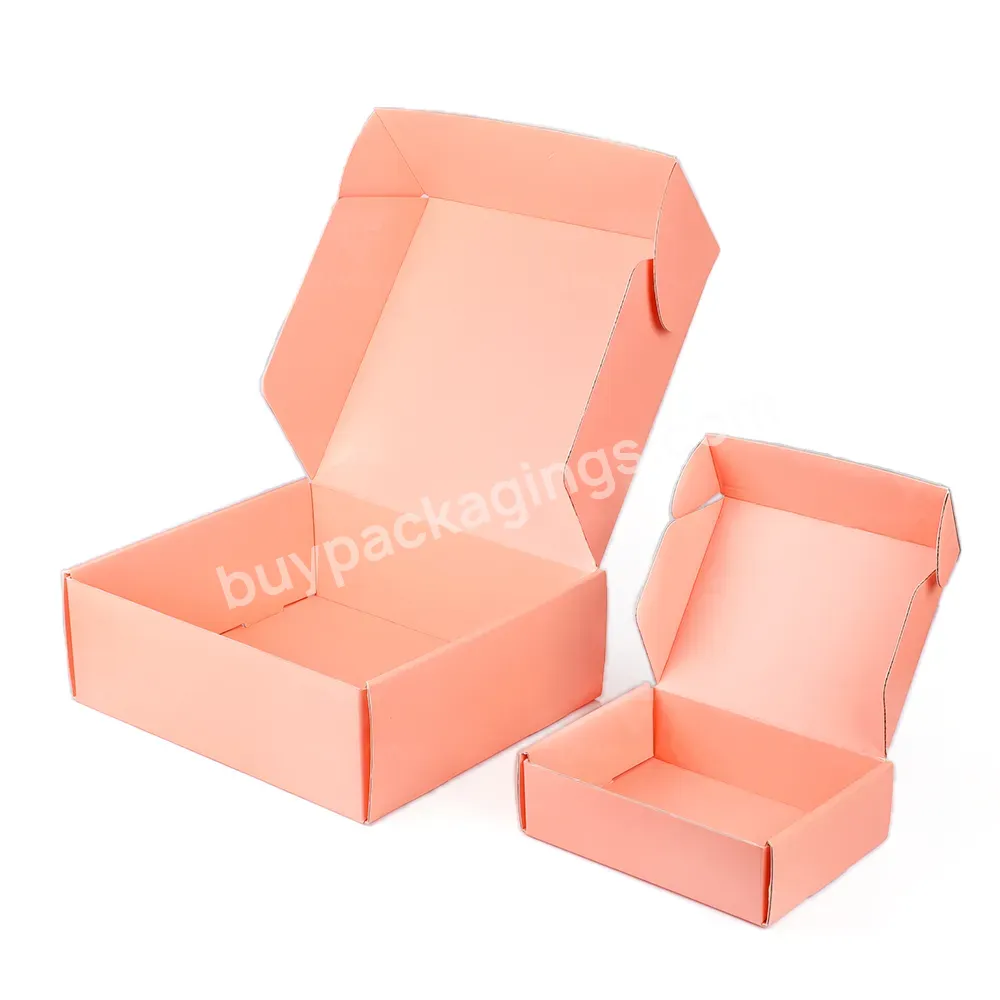 Custom Logo Colored Boxes Packaging Pink Cardboard Printed Eco Clothing Poly Cosmetic Flat Small Mailer Box - Buy Cosmetic Mailer Box,Clothing Mailer Box,Flat Mailer Box.