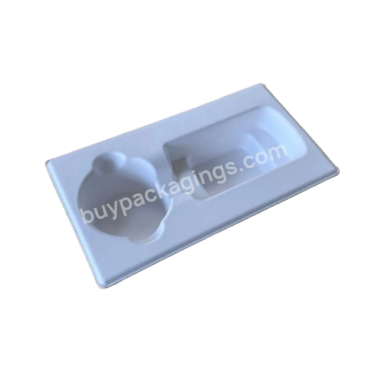 Custom Logo Degradable Full Color Bagasse Folding Paper Small Electronic Product Serving Tray Packaging