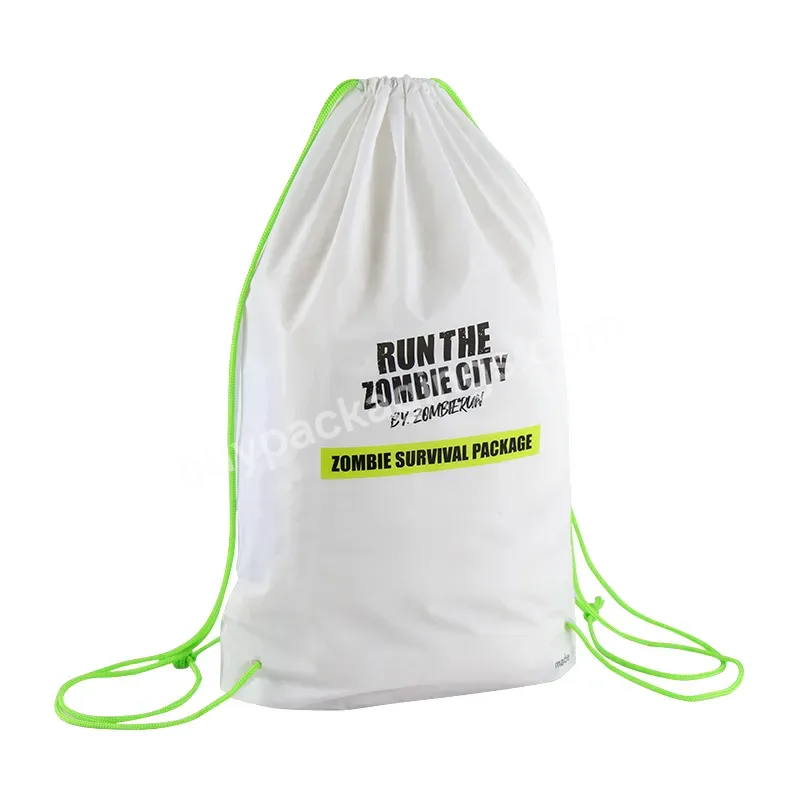 Custom Logo Drawstring Backpacks Plastic Bag Matte White Rope Handle Travel Sports Backpack Bags With Own Printed Logo - Buy Draw String Backpack,Personalized Backpack Drawstring Plastic Bag Sportswear Clothing Bags Travel Sports Packaging Bags Draw