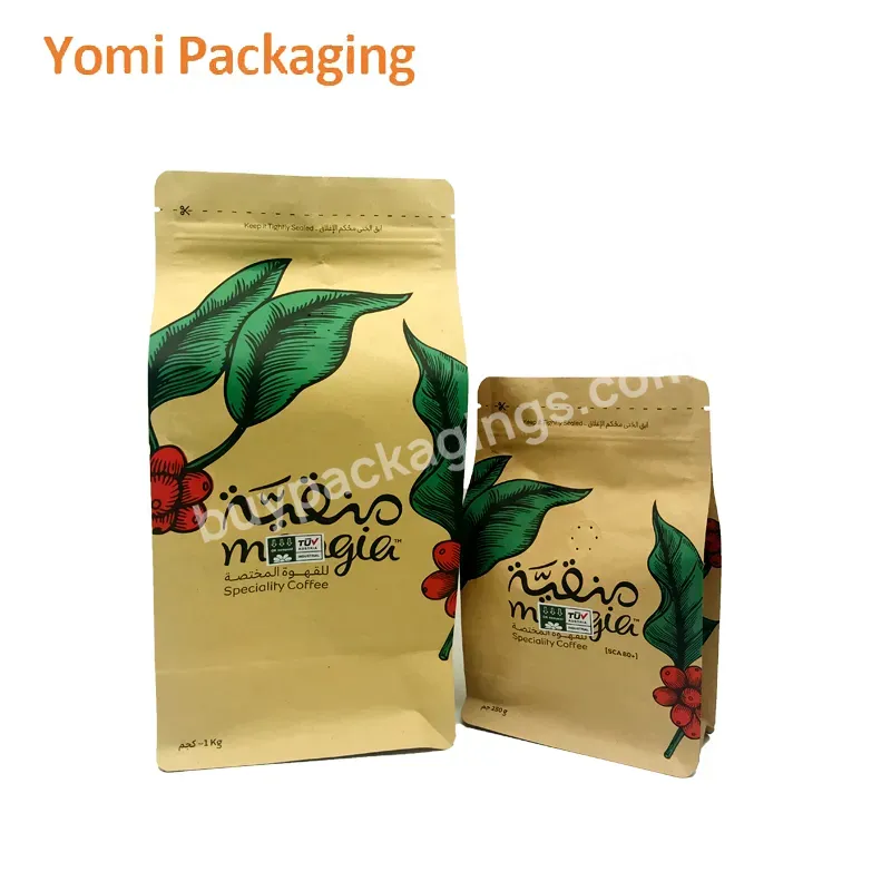 Custom Logo Flat Bottom Box Pouches For Coffee Packaging Resealable Box Pouch Coffee Bag With Valve - Buy Resealable Box Pouch Coffee Bag With Valve,Custom Logo Flat Bottom Coffee Bag,Pouches For Coffee Packaging.