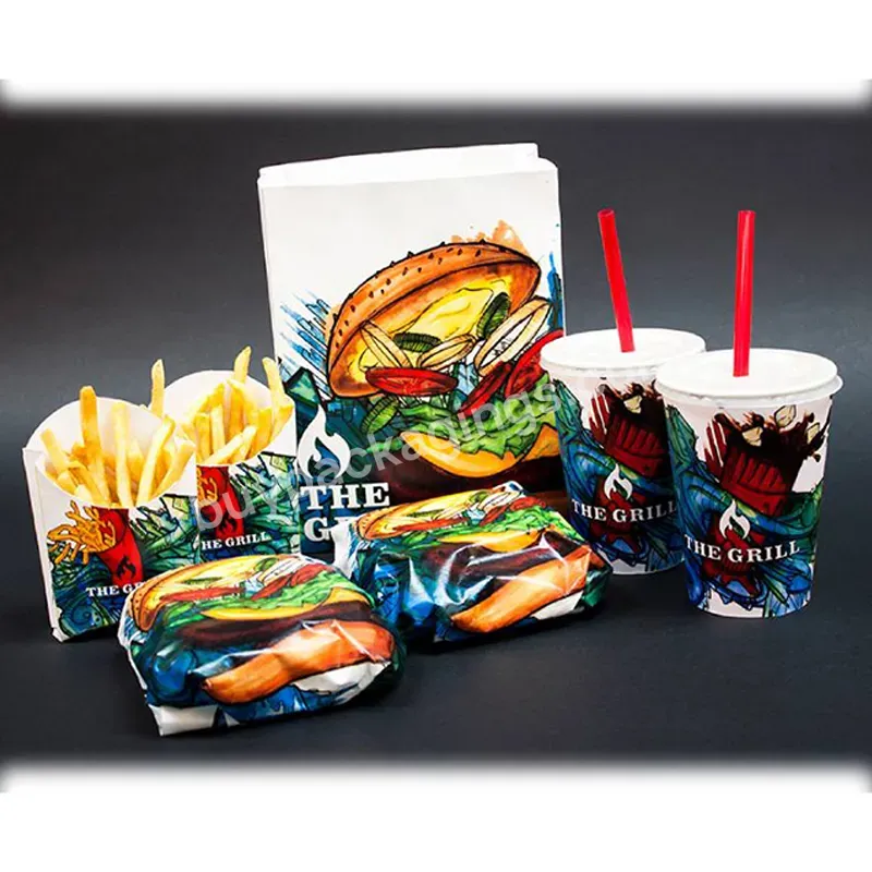 Custom Logo Fried Chicken Chips Burger Kraft Packaging Paper Take Away Fast Food Container Disposable To Go Boxes Restaurant - Buy Printed Burger Boxes,Food Container Disposable,To Go Boxes Restaurant.