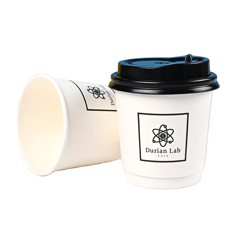Custom Logo High Quality Biodegradable 8oz 12oz 16oz Double Wall Coffee Paper Cups