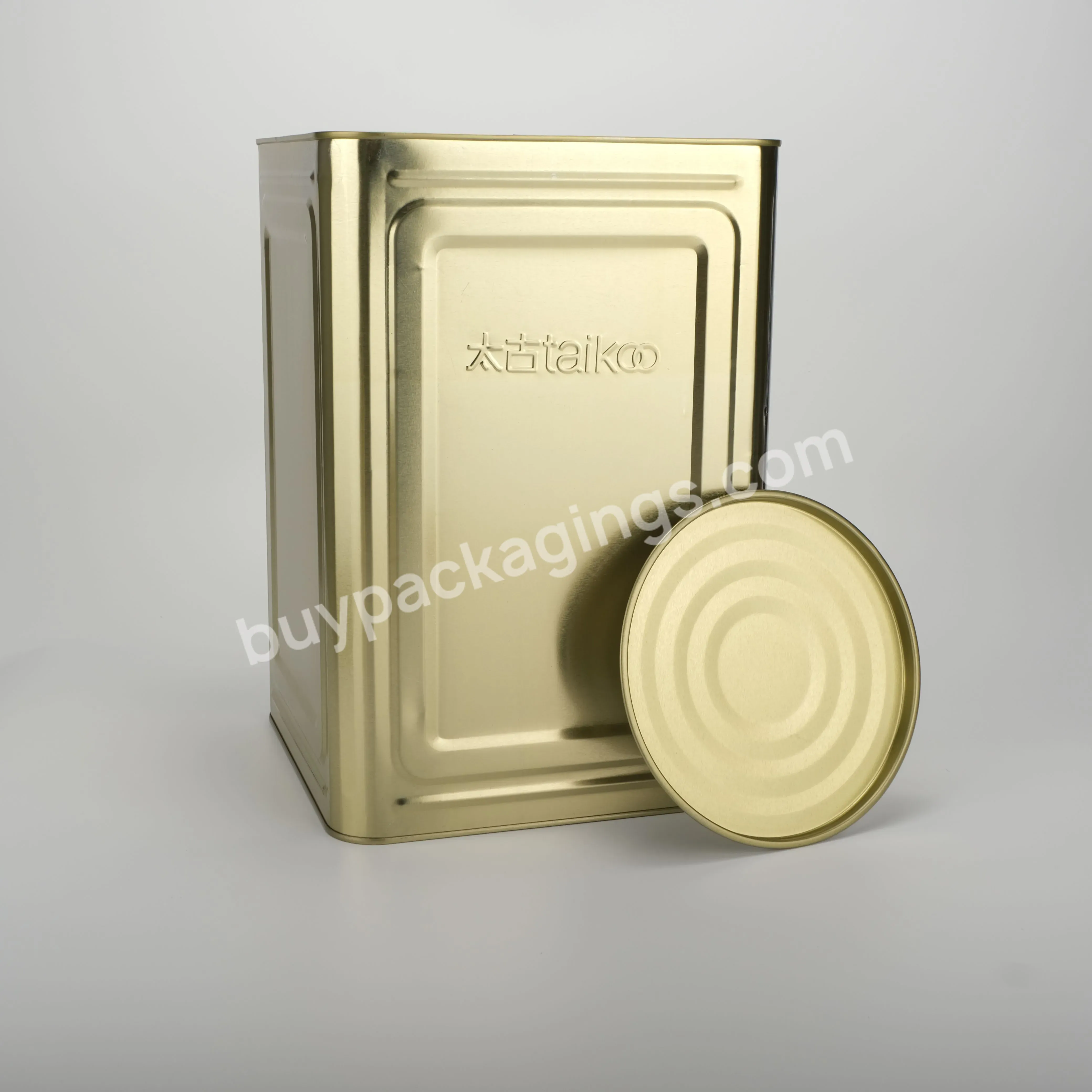 Custom Logo Hot Selling 18l Square Tin Metal Packaging For Nuts And Dried Fruit