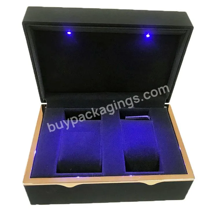 Custom Logo Jewelry Packaging Led Light Jewelry Box With Velvet Insert Earring Necklace Bracelet Luxury Watch Box