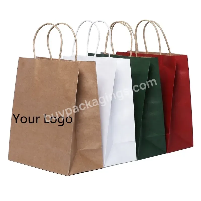 Custom Logo Kraft Paper Bags With Handle Personalized Gift Bags For Shopping Clothes Package Wholesale - Buy Custom Logo Kraft Paper Bags With Handle,Personalized Gift Bags For Shopping.