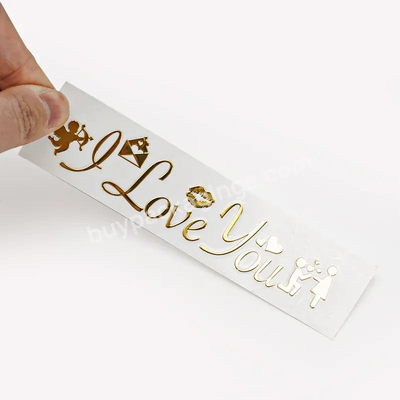 Custom Logo Luxury Metal Gold Adhesive Metallic Nickel Decal Labels 3d Transfer Stickers