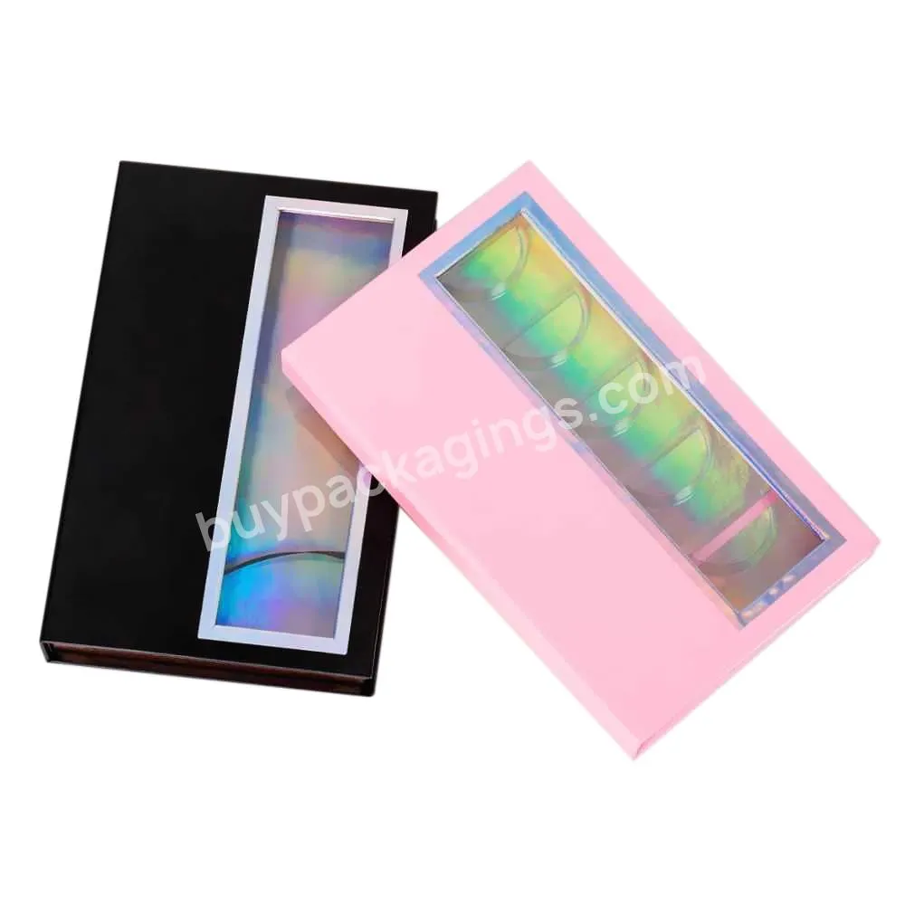 Custom Logo Luxury Paper Light Hot Pink Glitter Lashpackaging Lash Boxes