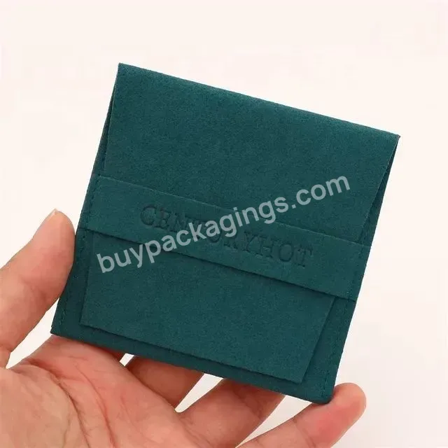 Custom Logo Microfiber Suede Jewelry Pouch Popular Luxury Suede Jewelry Bag Small Gift Envelopes