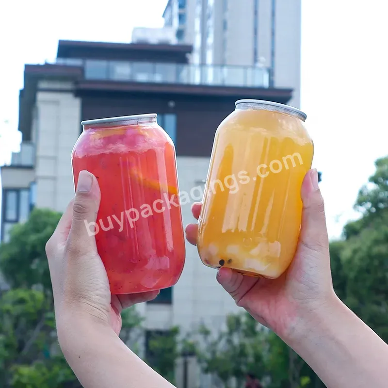 Custom Logo Pet Cute Fat 500ml Transparent Pop Can 16oz Beverage Can With Ring Pull - Buy Plastic Cans Cup,16oz Beverage Can,Pop Can With Ring Pull.